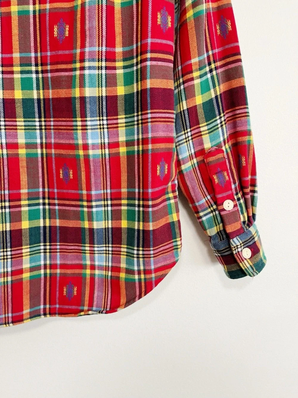 Polo Ralph Lauren Classic Fit Southwest Plaid Flannel Button Shirt Small